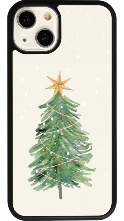 Coque iPhone 13 - Silicone rigide noir Christmas 25 Sketch Tree