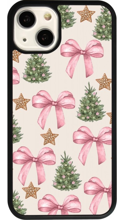 Coque iPhone 13 - Silicone rigide noir Christmas 25 Vintage Ribbons