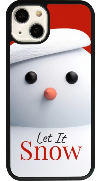 Coque iPhone 13 - Silicone rigide noir Christmas 25 Xmas Snowman