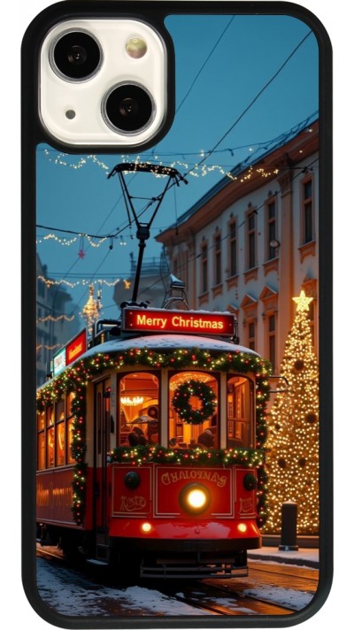 Coque iPhone 13 - Silicone rigide noir Christmas 25 Xmas Train