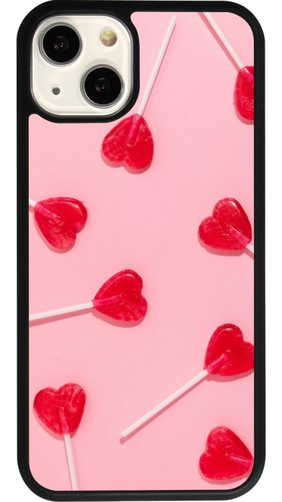 Coque iPhone 13 - Silicone rigide noir Saint Valentines Day 26 Lollipop