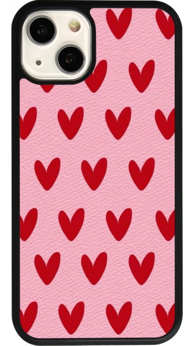 Coque iPhone 13 - Silicone rigide noir Saint Valentines Day 26 Pattern heart