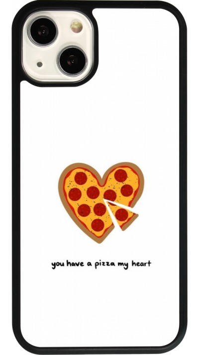 Coque iPhone 13 - Silicone rigide noir Saint Valentines Day 26 You have my pizza heart