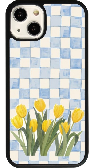iPhone 13 Case Hülle - Silikon schwarz Blue vichy tulips Spring 2026