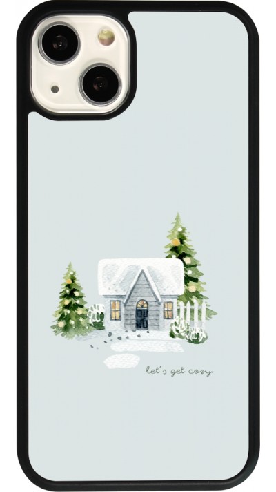 Coque iPhone 13 - Silicone rigide noir Winter 25 Cosy House