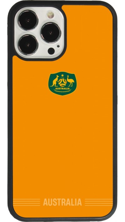 Coque iPhone 13 Pro Max - Silicone rigide noir Maillot de football Australie 2026 personnalisable