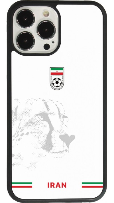 Coque iPhone 13 Pro Max - Silicone rigide noir Maillot de football Iran 2026 personnalisable