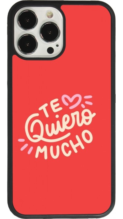 Coque iPhone 13 Pro Max - Silicone rigide noir Saint Valentines Day 26 Te quiero mucho