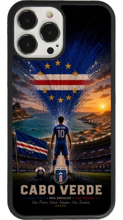 Coque iPhone 13 Pro Max - Silicone rigide noir Football Cap-Vert splash 2026