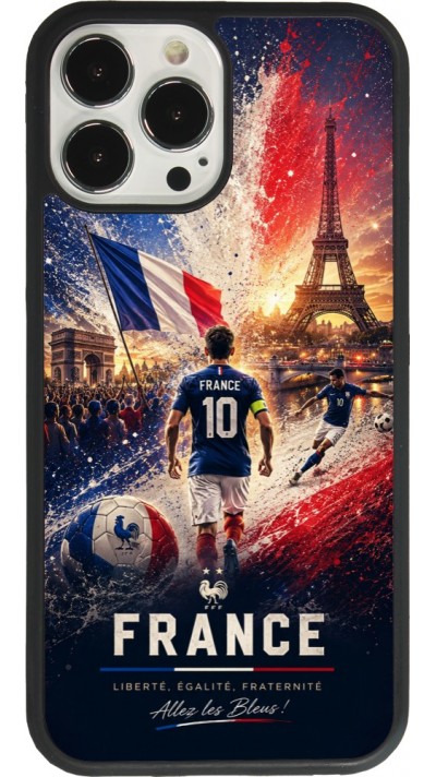 Coque iPhone 13 Pro Max - Silicone rigide noir Football France splash 2026