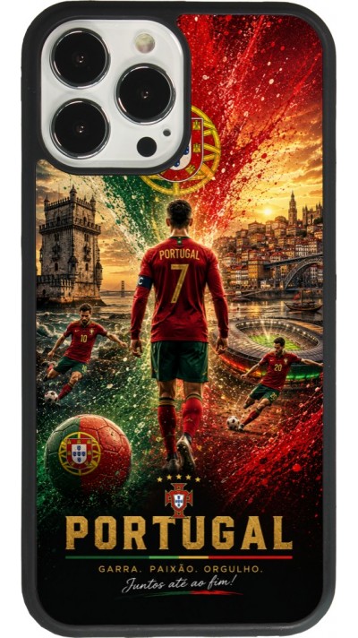 Coque iPhone 13 Pro Max - Silicone rigide noir Football Portugal splash 2026
