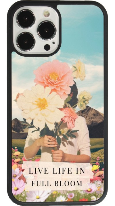 Coque iPhone 13 Pro Max - Silicone rigide noir Live life in full moon Spring 2026