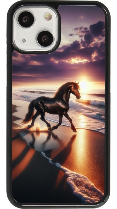 Coque iPhone 13 mini - Cheval majestueux plage