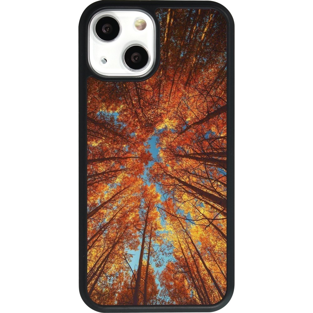 Coque iPhone 13 mini - Silicone rigide noir Autumn 25 Trees