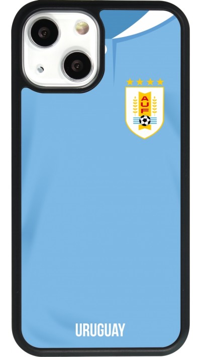 iPhone 13 mini Case Hülle - Silikon schwarz Uruguay 2022 personalisierbares Fussballtrikot