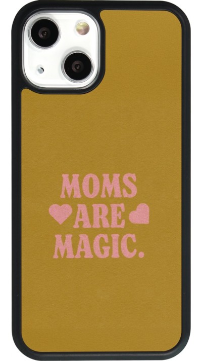 Coque iPhone 13 mini - Silicone rigide noir Mom 2026 Are Magic