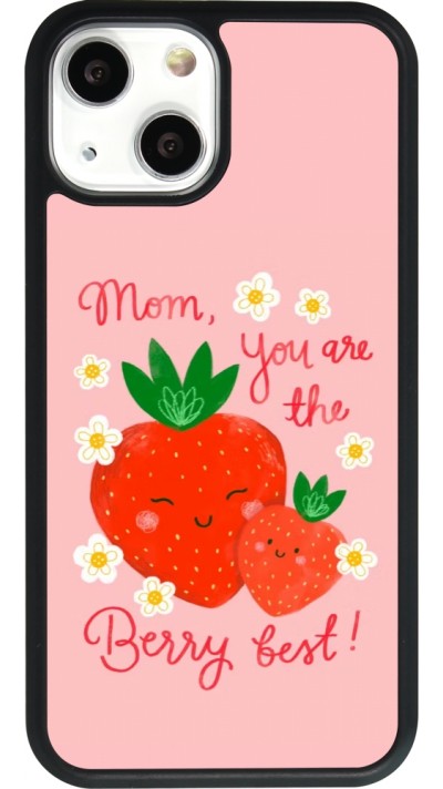 Coque iPhone 13 mini - Silicone rigide noir Mom 2026 Berry best