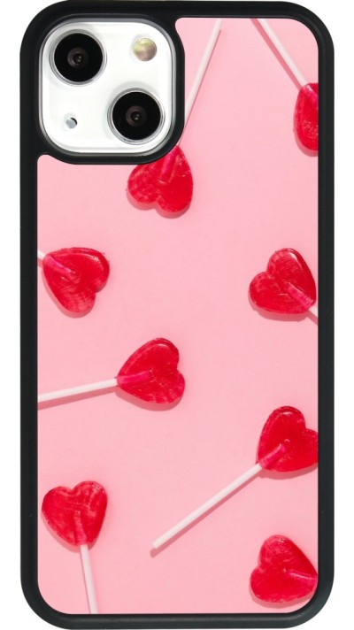 Coque iPhone 13 mini - Silicone rigide noir Saint Valentines Day 26 Lollipop