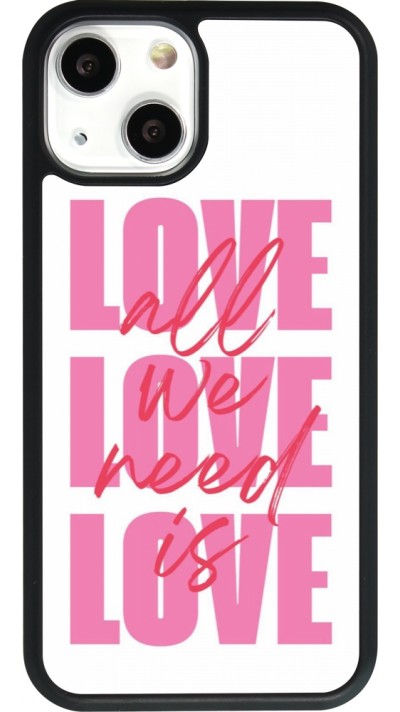 Coque iPhone 13 mini - Silicone rigide noir Saint Valentines Day 26 Love all we need is