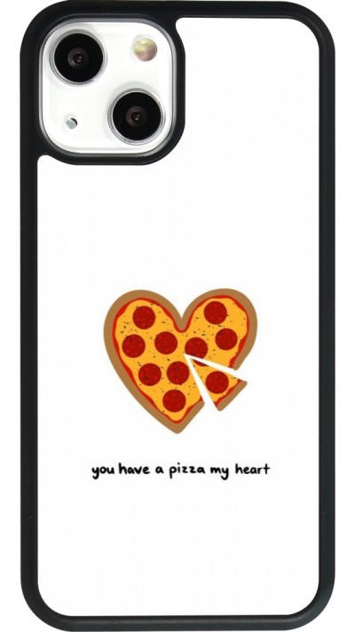 Coque iPhone 13 mini - Silicone rigide noir Saint Valentines Day 26 You have my pizza heart