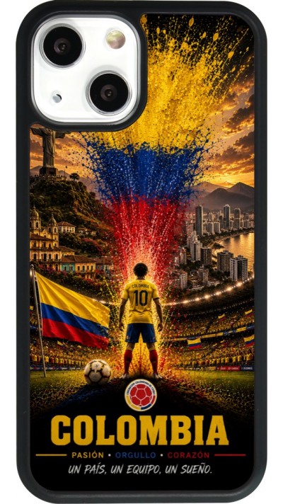 iPhone 13 mini Case Hülle - Silikon schwarz Fussball Kolumbien splash 2026