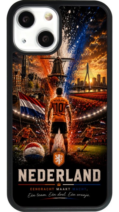 iPhone 13 mini Case Hülle - Silikon schwarz Fussball Niederlande splash 2026