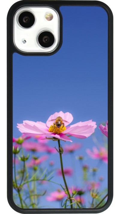 Coque iPhone 13 mini - Silicone rigide noir Bee on a flower Spring 2026