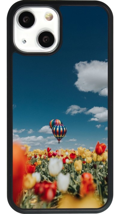 Coque iPhone 13 mini - Silicone rigide noir Hot air balloon Spring 2026