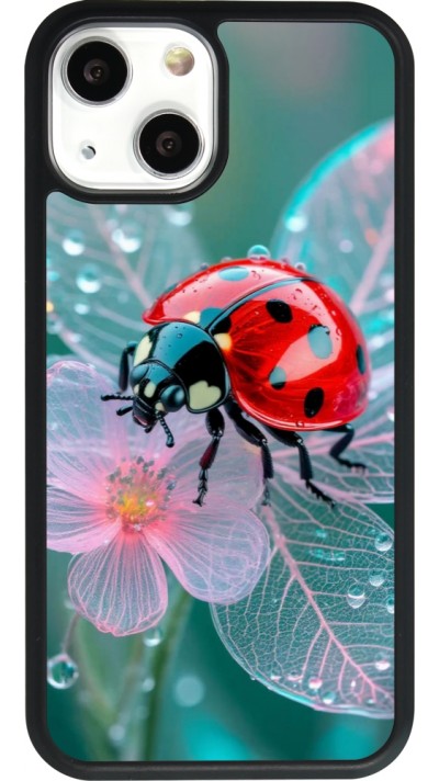 Coque iPhone 13 mini - Silicone rigide noir Ladybird in bloom Spring 2026