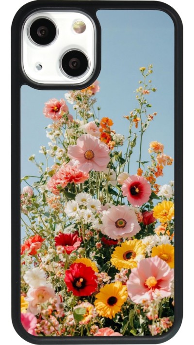 Coque iPhone 13 mini - Silicone rigide noir Spring flowers Spring 2026