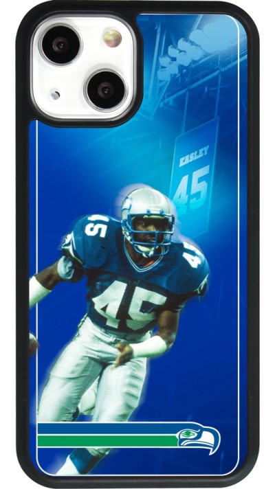 Coque iPhone 13 mini - Silicone rigide noir Super Bowl 26 Seattle 1