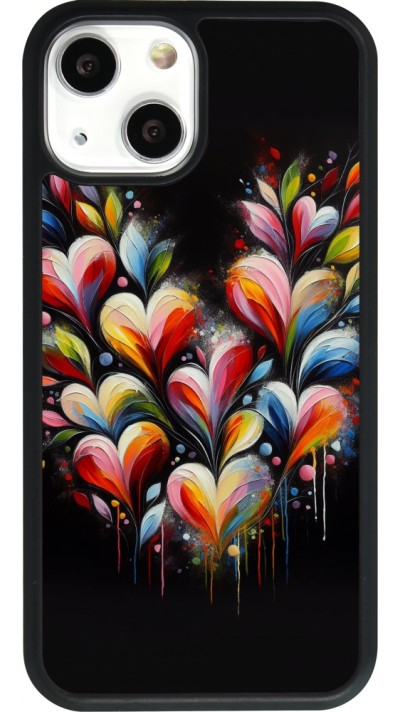 iPhone 13 mini Case Hülle - Silikon schwarz Valentin 2024 Schwarzes Herz Abstrakt