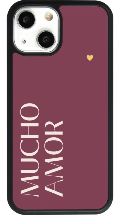 iPhone 13 mini Case Hülle - Silikon schwarz Valentine 2024 mucho amor rosado