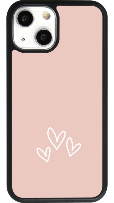 iPhone 13 mini Case Hülle - Silikon schwarz Valentine 2023 three minimalist hearts