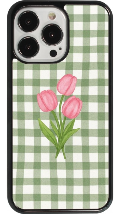 Coque iPhone 13 Pro - Green vichy tulips Spring 2026