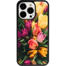 iPhone 13 Pro Case Hülle - Silikon schwarz Bouquet of tulips Spring 2026