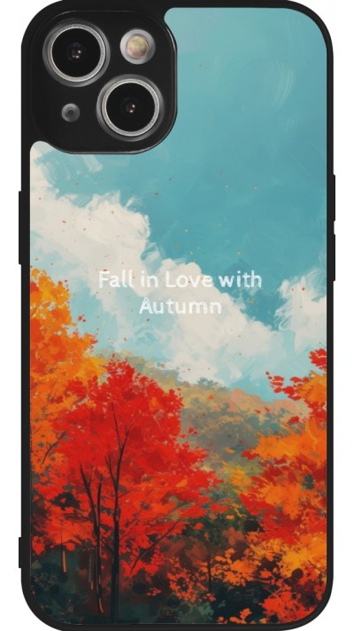 Coque iPhone 14 - Silicone rigide noir Autumn 25 Fall in love