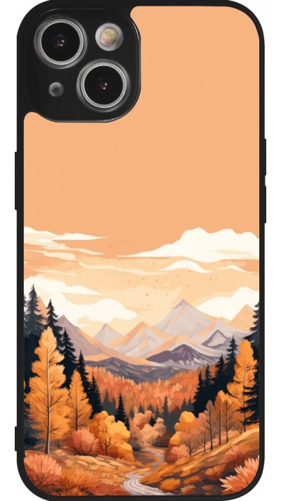 Coque iPhone 14 - Silicone rigide noir Autumn 25 Mountains