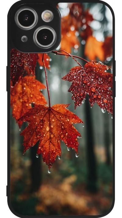 Coque iPhone 14 - Silicone rigide noir Autumn 25 Rain