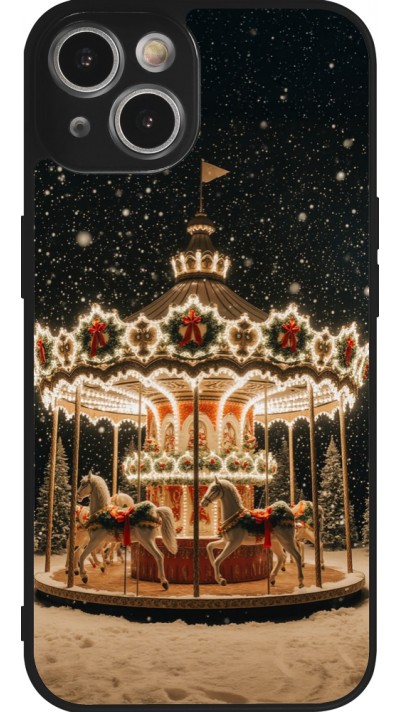 iPhone 14 Case Hülle - Silikon schwarz Christmas 25 Carousel