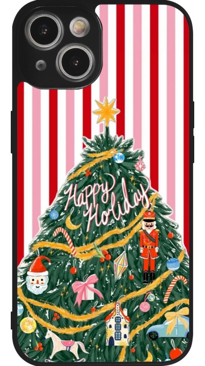 iPhone 14 Case Hülle - Silikon schwarz Christmas 25 Happy Holiday