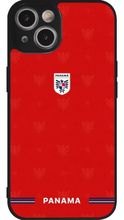 Coque iPhone 14 - Silicone rigide noir Maillot de football Panama 2026 personnalisable
