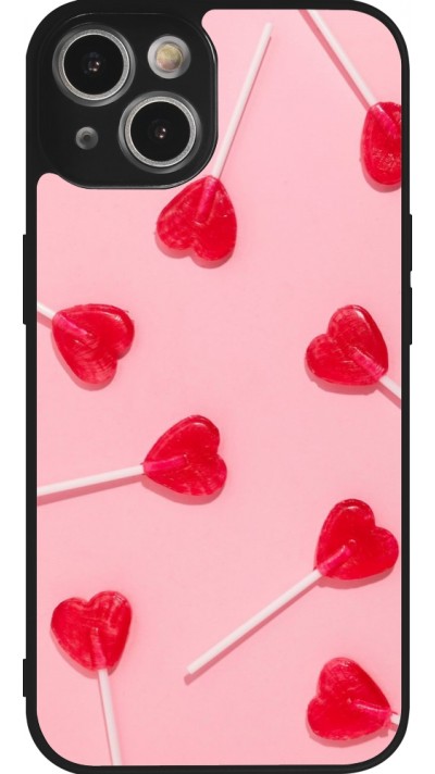 Coque iPhone 14 - Silicone rigide noir Saint Valentines Day 26 Lollipop