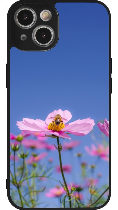 Coque iPhone 14 - Silicone rigide noir Bee on a flower Spring 2026