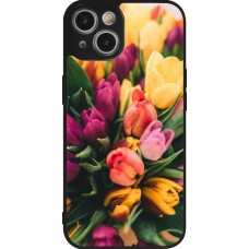 iPhone 14 Case Hülle - Silikon schwarz Bouquet of tulips Spring 2026