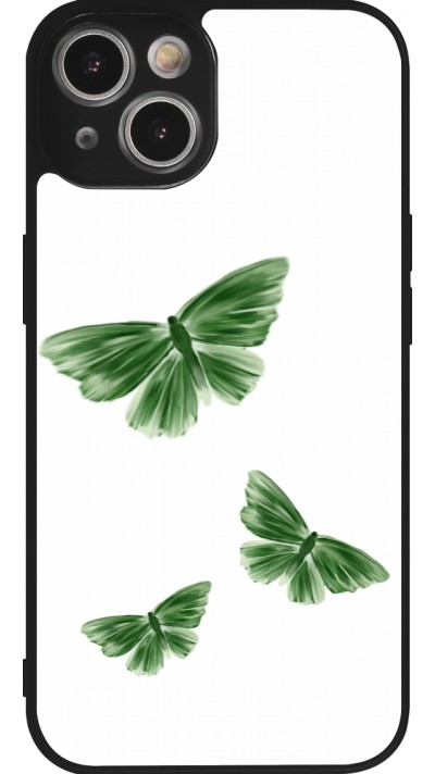 Coque iPhone 14 - Silicone rigide noir Butterflies Spring 2026