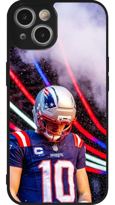 Coque iPhone 14 - Silicone rigide noir Super Bowl 26 Patriots 3