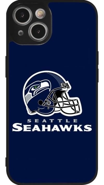 Coque iPhone 14 - Silicone rigide noir Super Bowl 26 Seattle 3