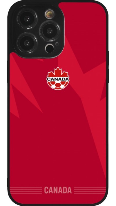 Coque iPhone 14 Pro Max - Silicone rigide noir Maillot de football Canada 2026 personnalisable