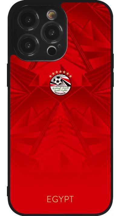 Coque iPhone 14 Pro Max - Silicone rigide noir Maillot de football Égypte 2026 personnalisable